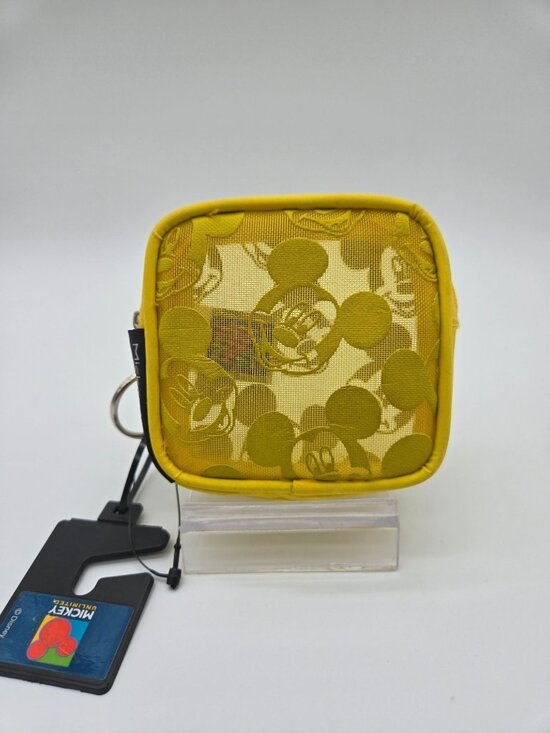 Disney Handbags - NWT Disney Mickey Mouse Yellow Mesh Accessory Pouch Organizer Travel Case